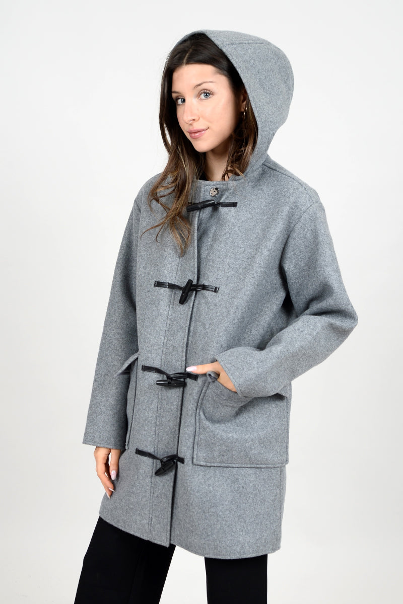 Outerwear Grey Hooded Duffle Coat RD STYLE Women's Lulu Melton