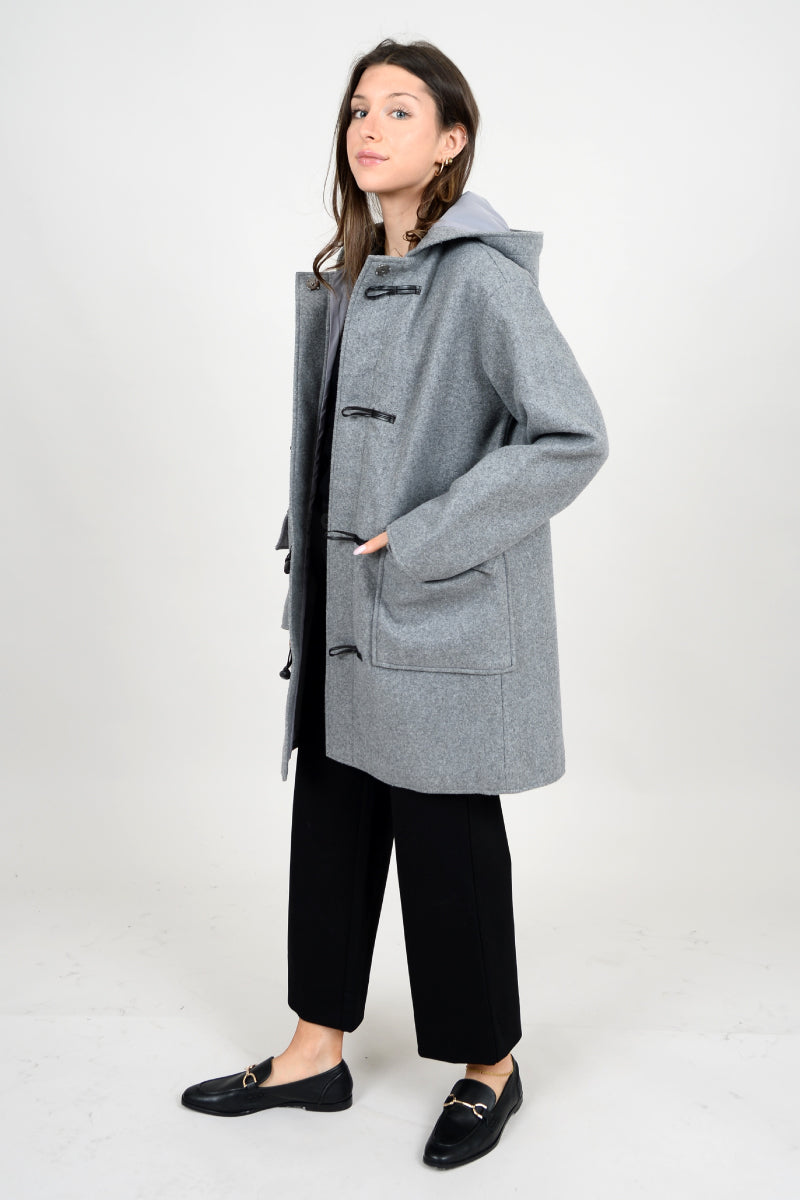 Lulu Melton Duffle Coat - GRY