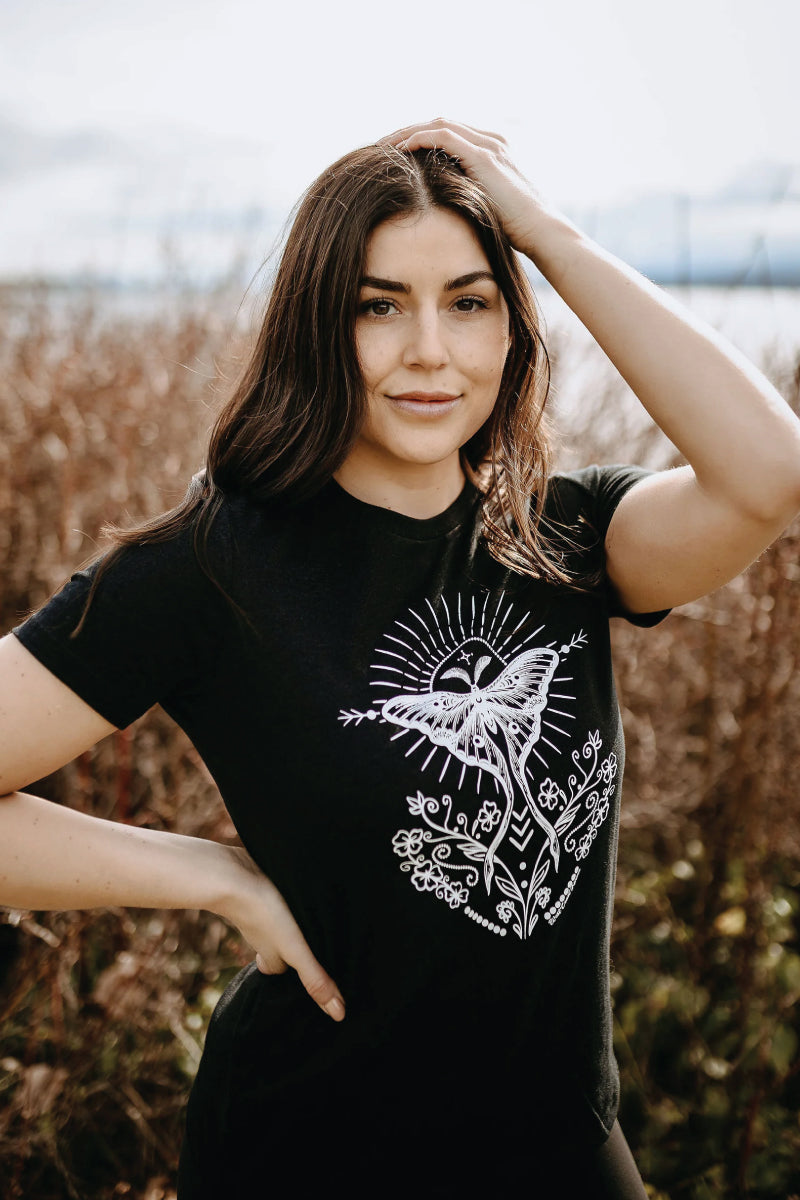 Luna Folk Art Tee - BLK