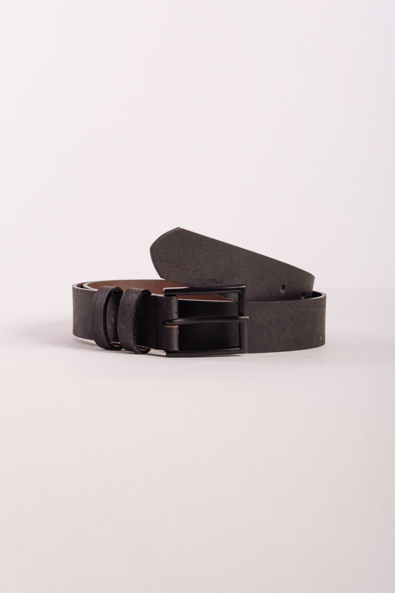 Matte Black Buckle Leather Belt - BLK