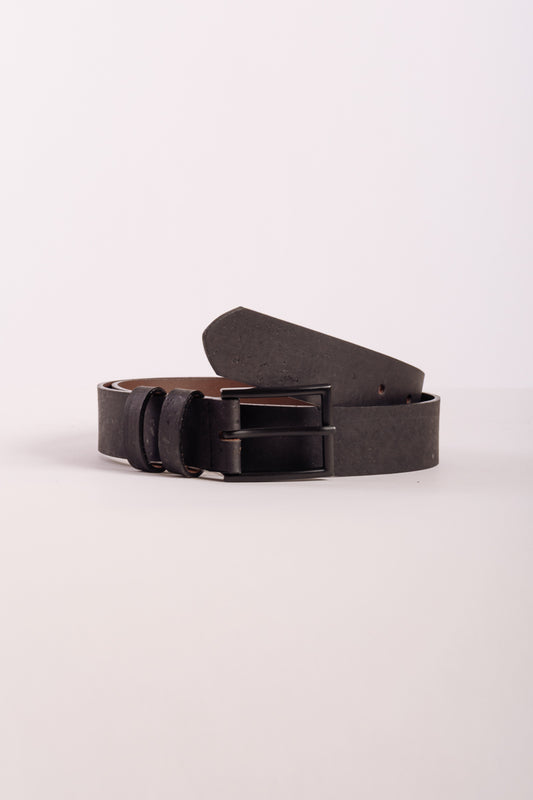 Matte Black Buckle Leather Belt - BLK