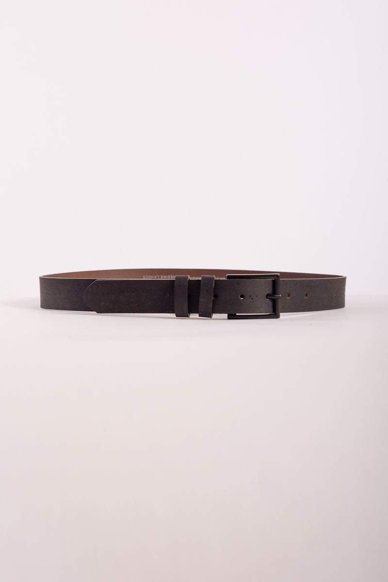 Matte Black Buckle Leather Belt - BLK