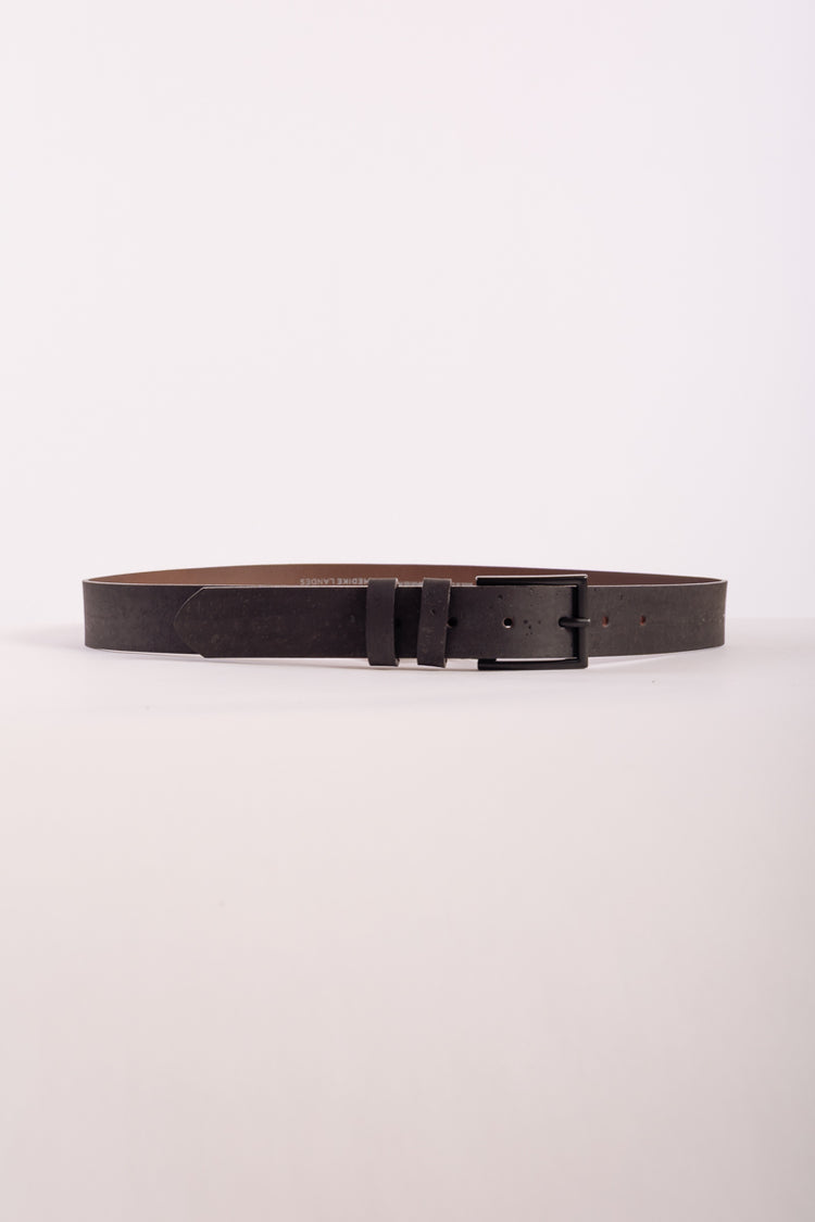 Matte Black Buckle Leather Belt - BLK