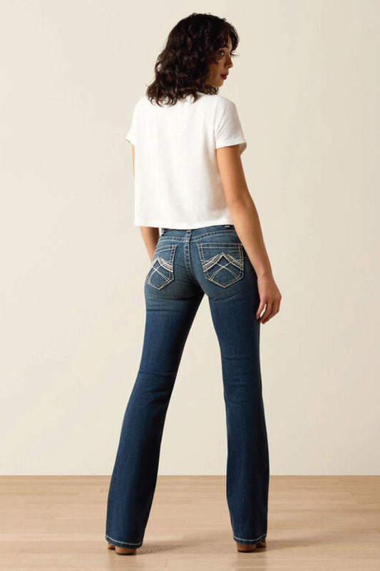 Mid Rise Whipstitch Bootcut Jeans