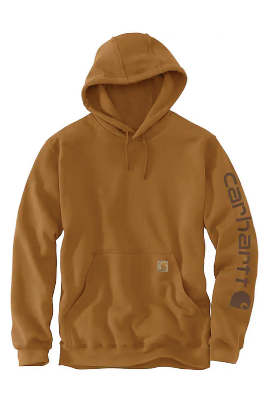 Midweight Garment Dye French Terry Graphic Hoodie - Brown