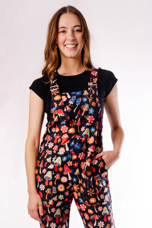 Multi Mushroom Corduroy Overalls - MUS