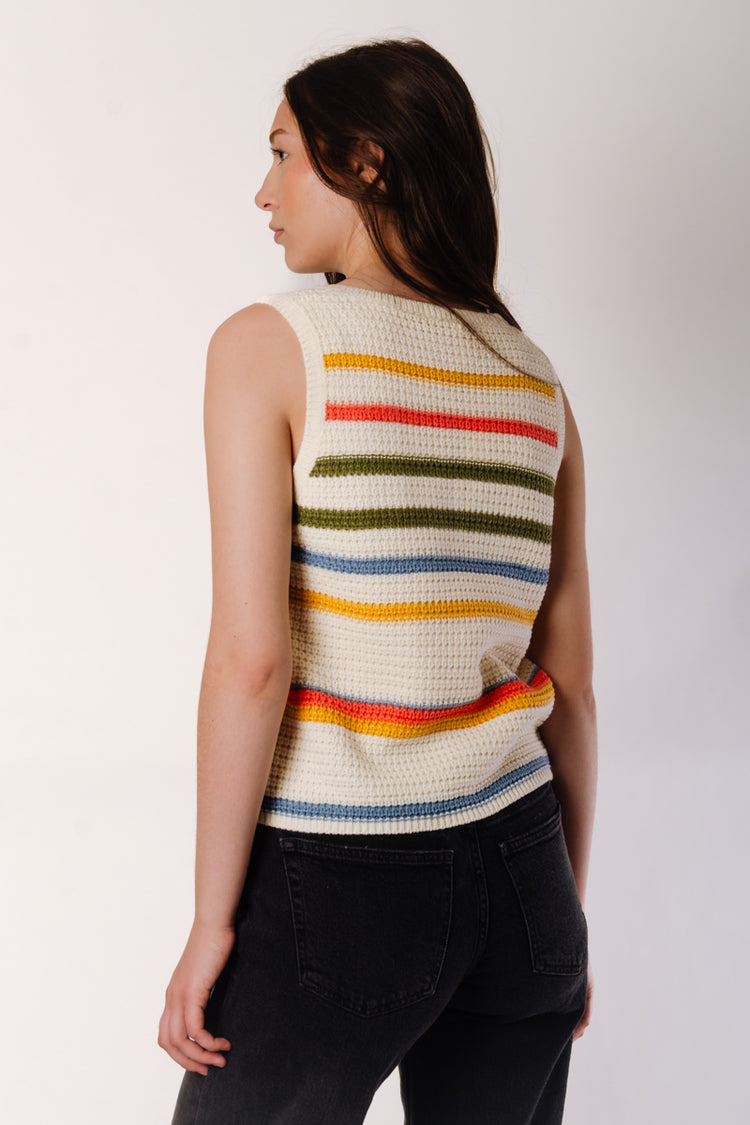 Multi Stripe Sweater Tank - CRM
