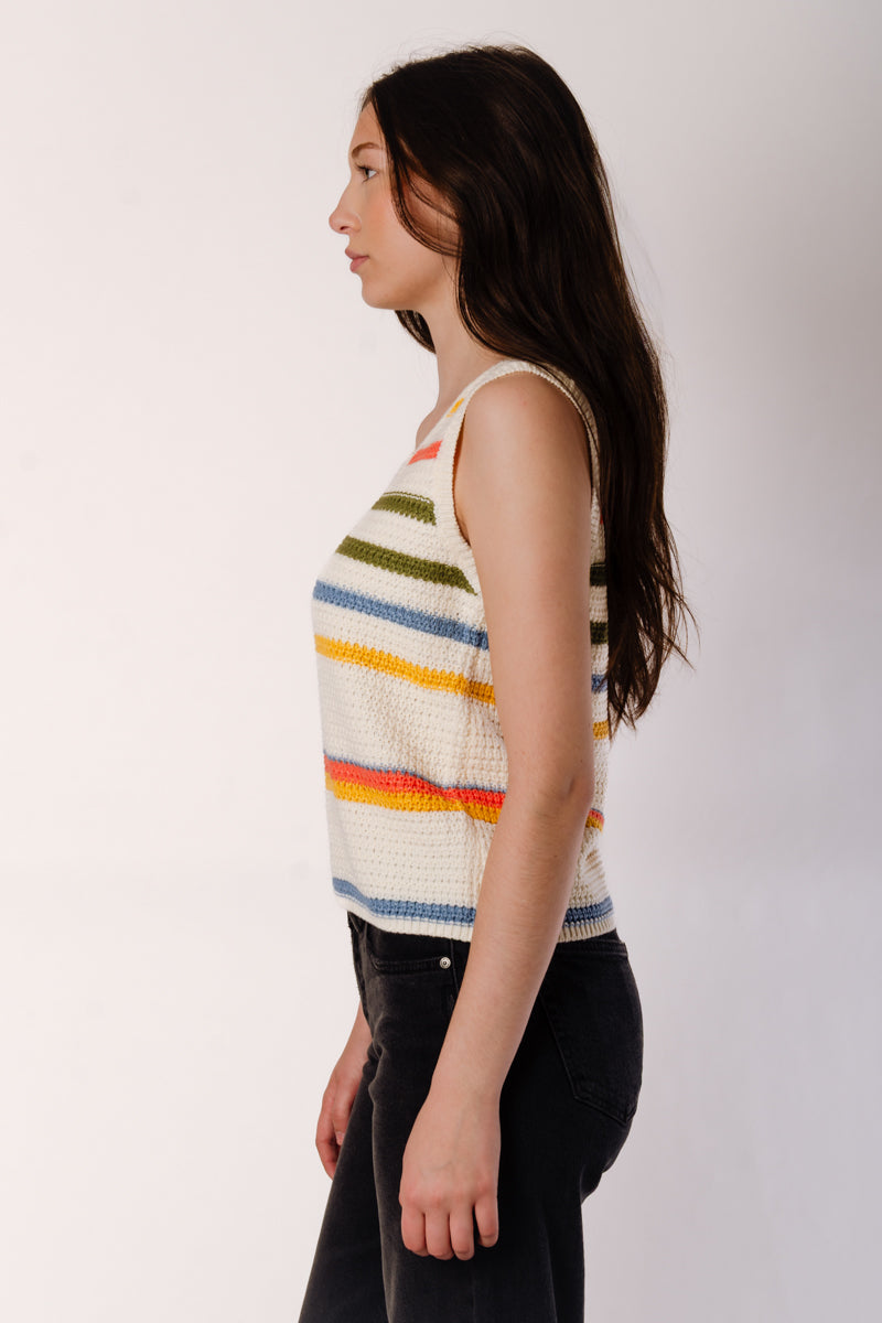 Multi Stripe Sweater Tank - CRM