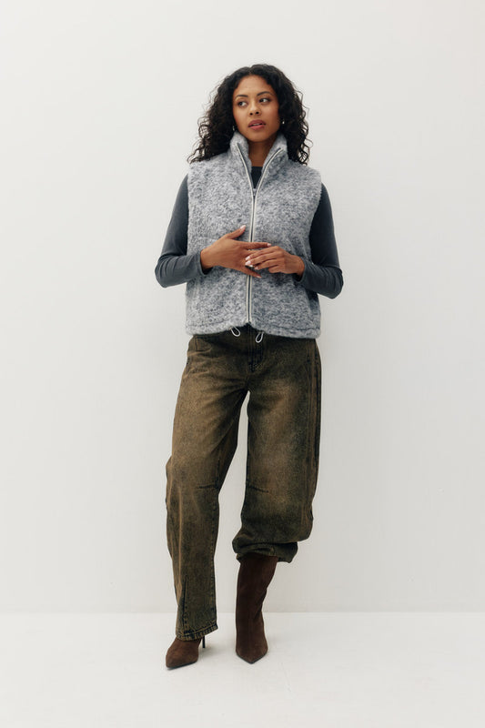 Murra Faux Fur Vest - GRY