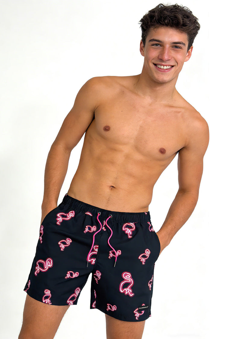 Neon Flamingo Volley Short - BLK