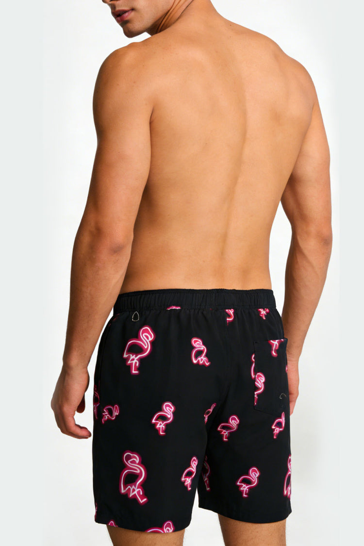 Neon Flamingo Volley Short - BLK