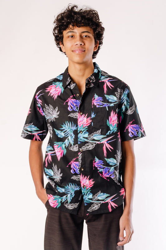 Neon Night Short Sleeve Shirt - BLK