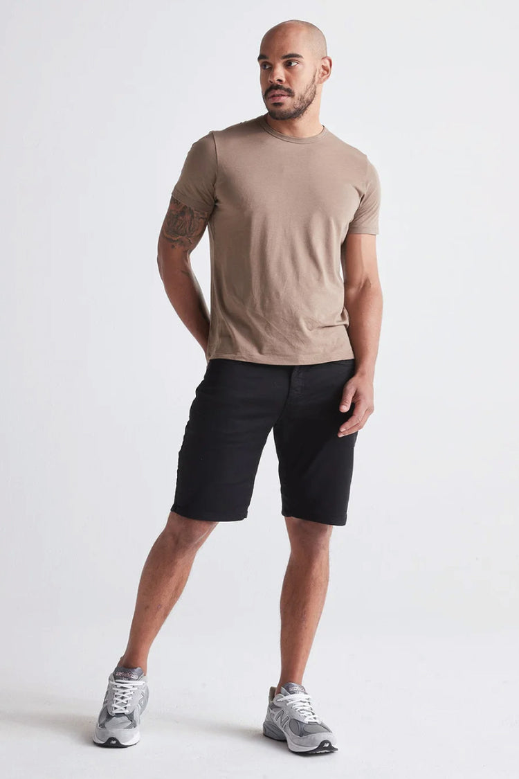 No Sweat Relaxed Denim Shorts - BLK