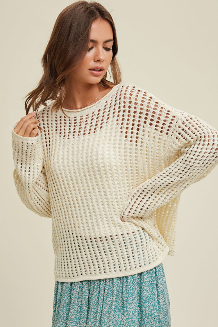 Open Knit Sweater - CRM
