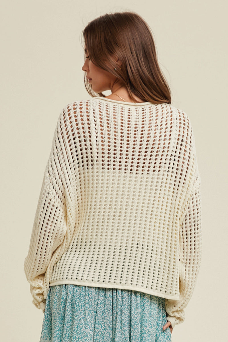 Open Knit Sweater - CRM