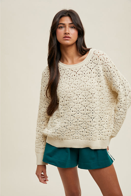 Oversize Crew Sweater - NAT