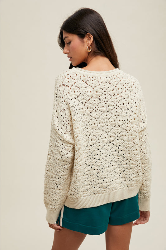 Oversize Crew Sweater - NAT