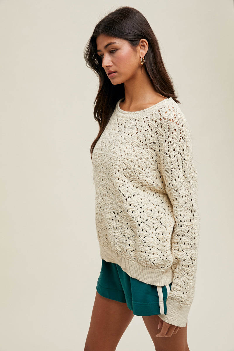Oversize Crew Sweater - NAT