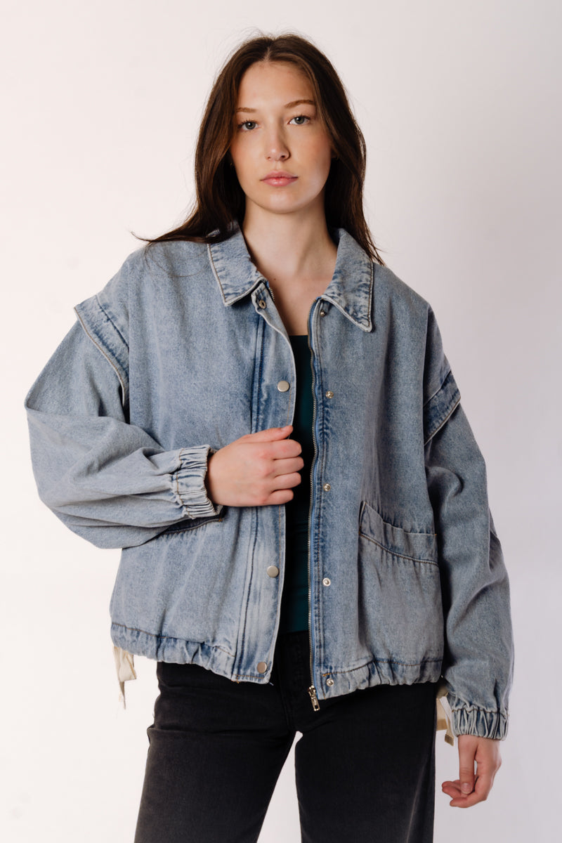 Oversize Denim Bomber Jacket - DNM