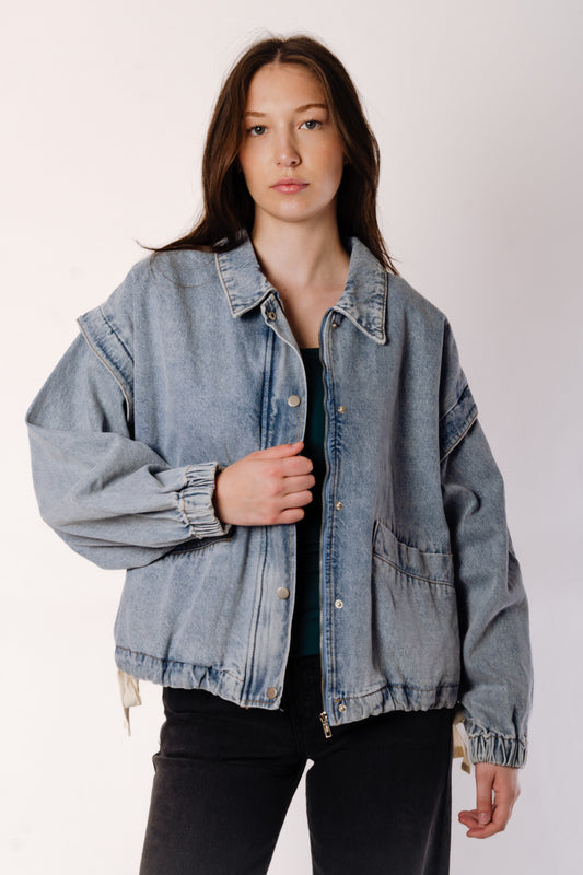Oversize Denim Bomber Jacket - DNM