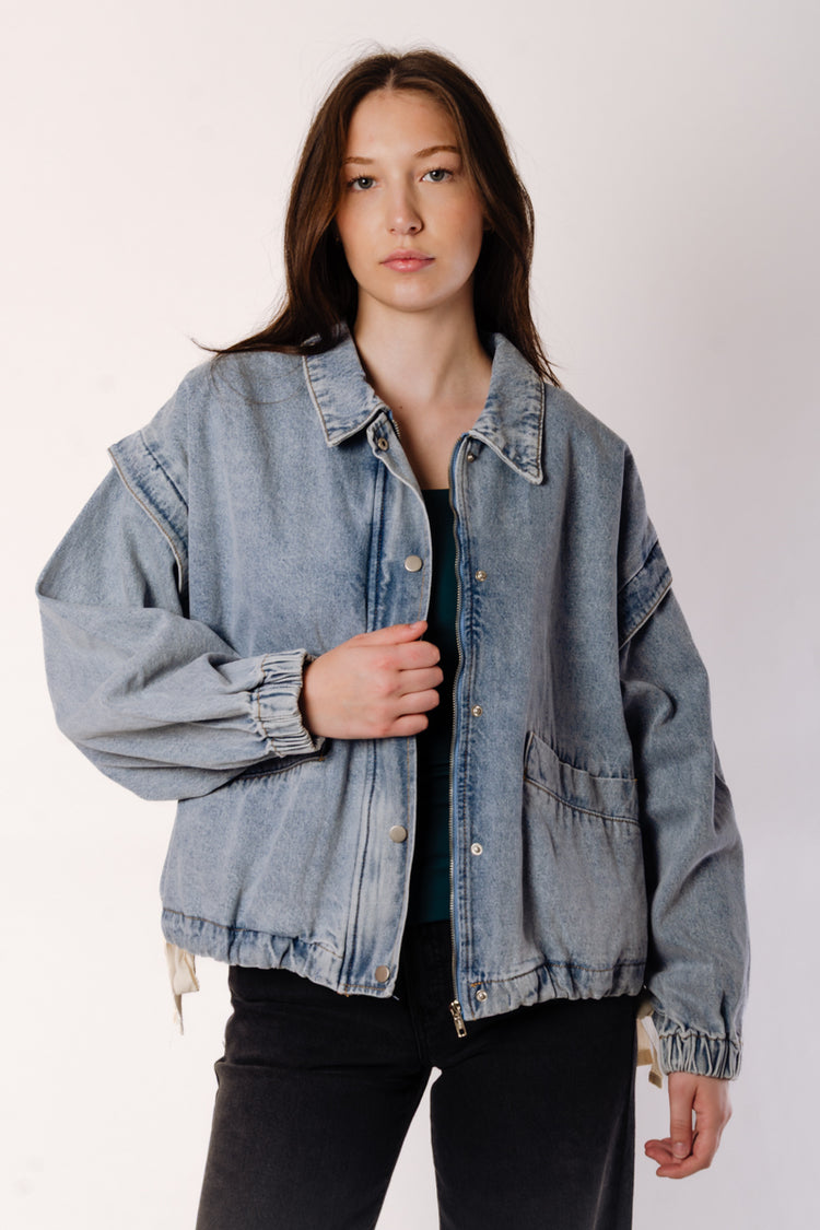Oversize Denim Bomber Jacket - DNM