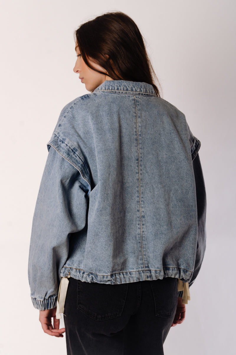 Oversize Denim Bomber Jacket - DNM