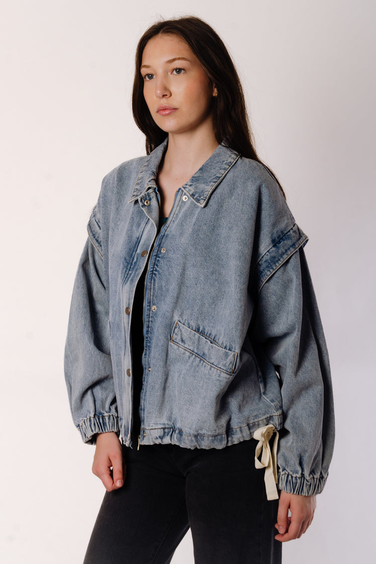 Oversize Denim Bomber Jacket - DNM