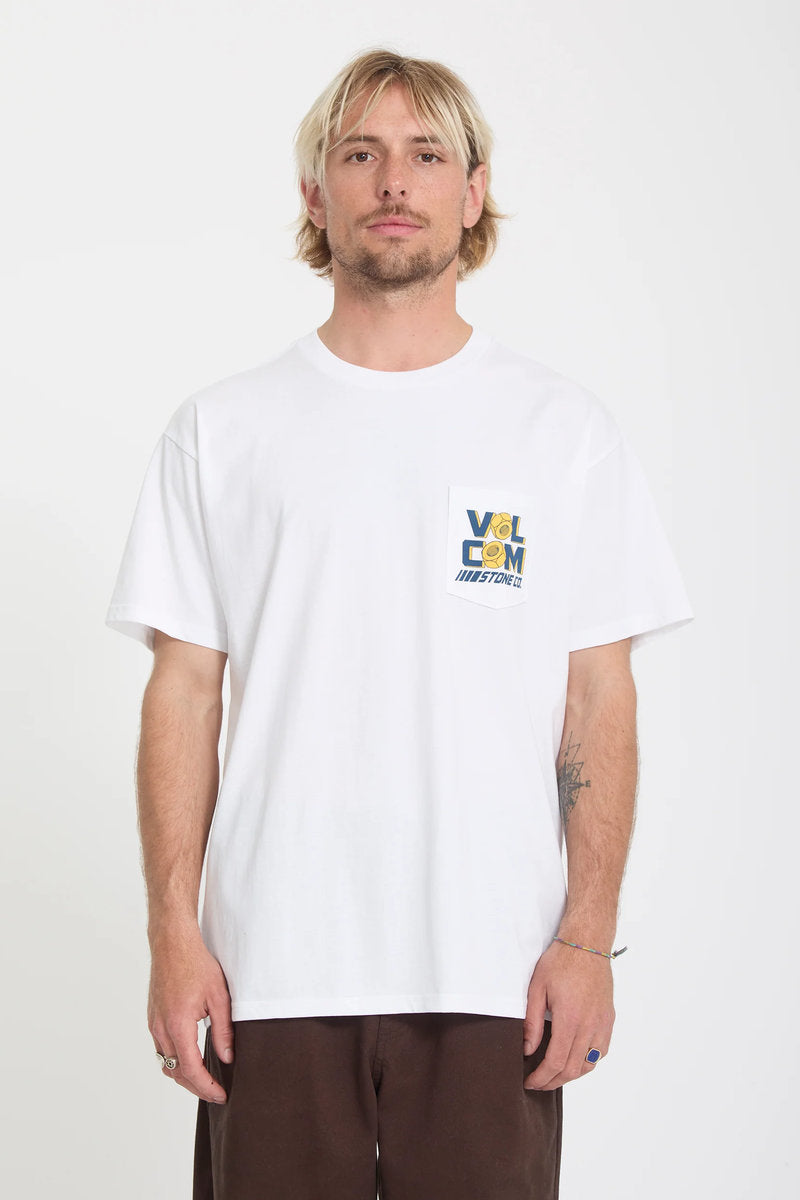 Parted Out Pocket Tee - White