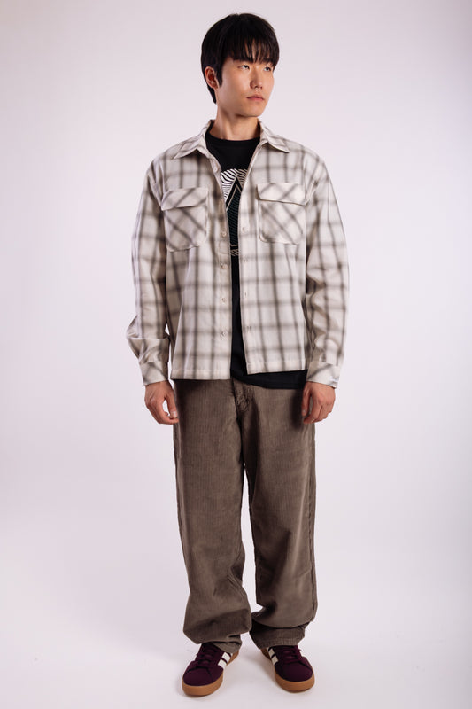 Patch Pocket Plaid Shirt - White