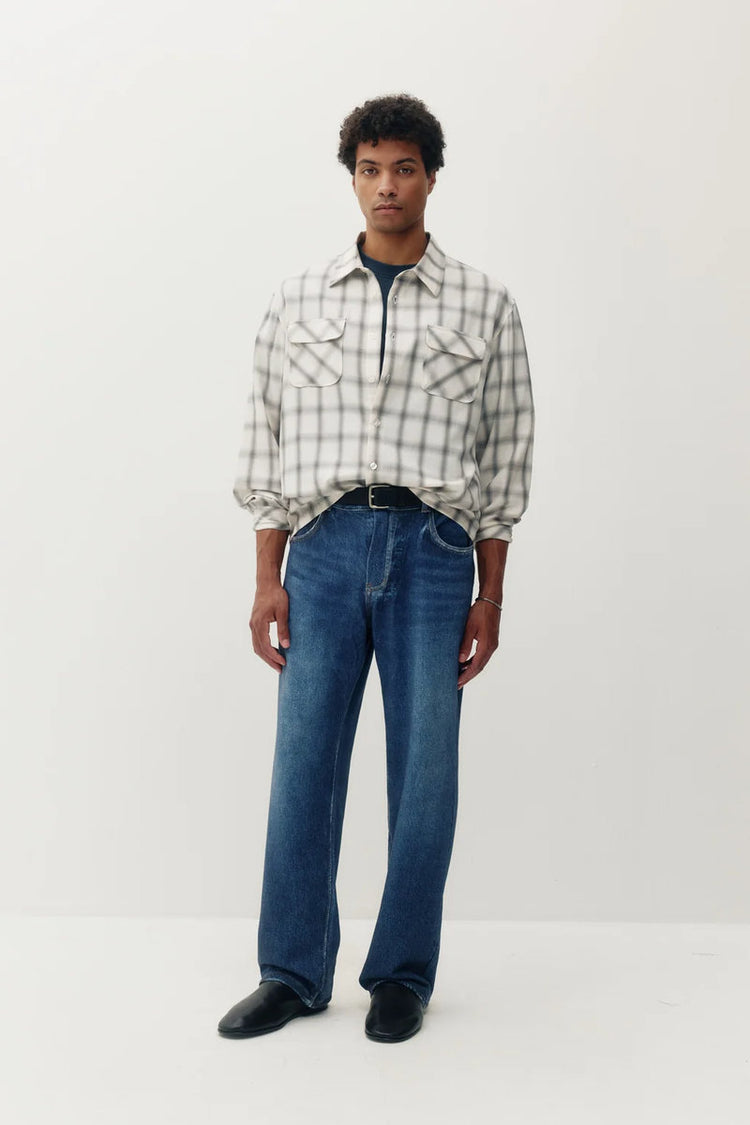 Patch Pocket Plaid Shirt - WHT