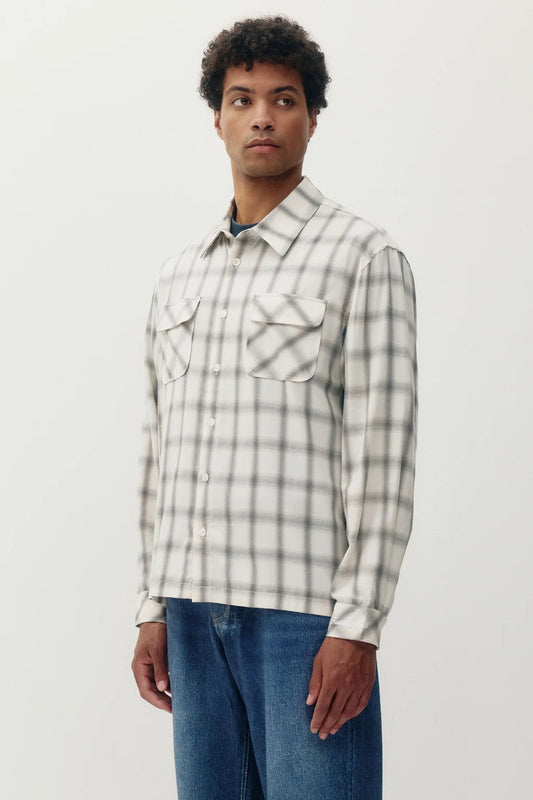Patch Pocket Plaid Shirt - WHT