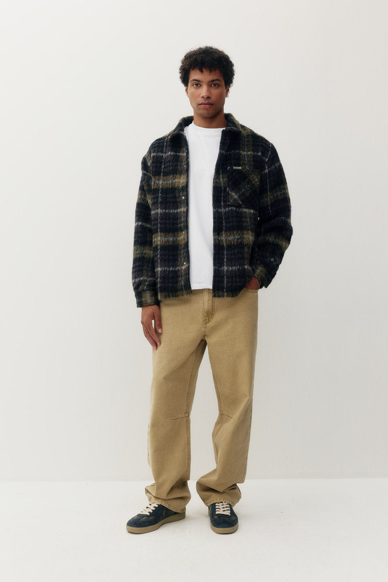 Pile Plaid Shacket - PUR