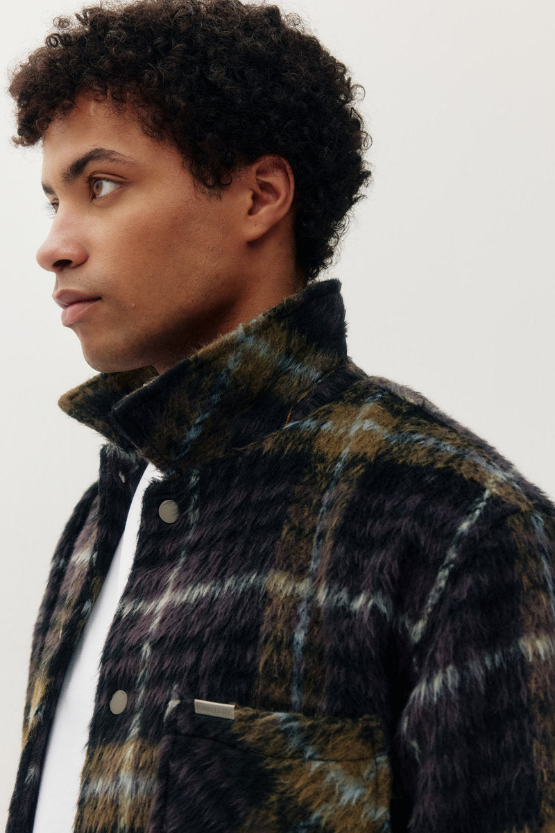 Pile Plaid Shacket - PUR