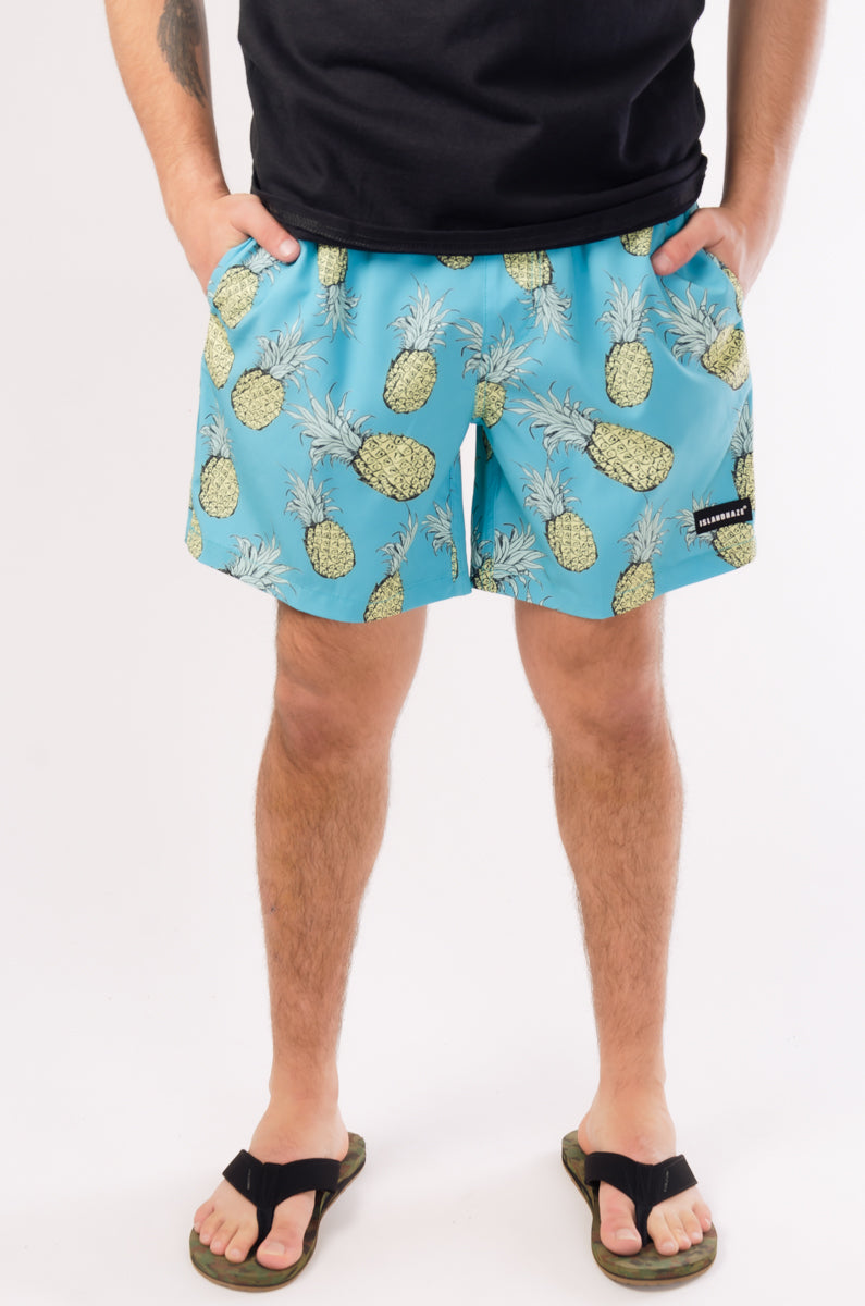 Retro Pineapple Swim Shorts - BLU