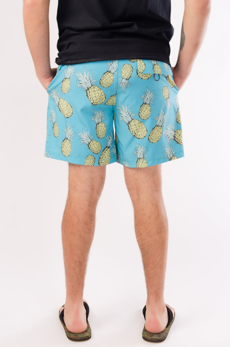 Retro Pineapple Swim Shorts - BLU