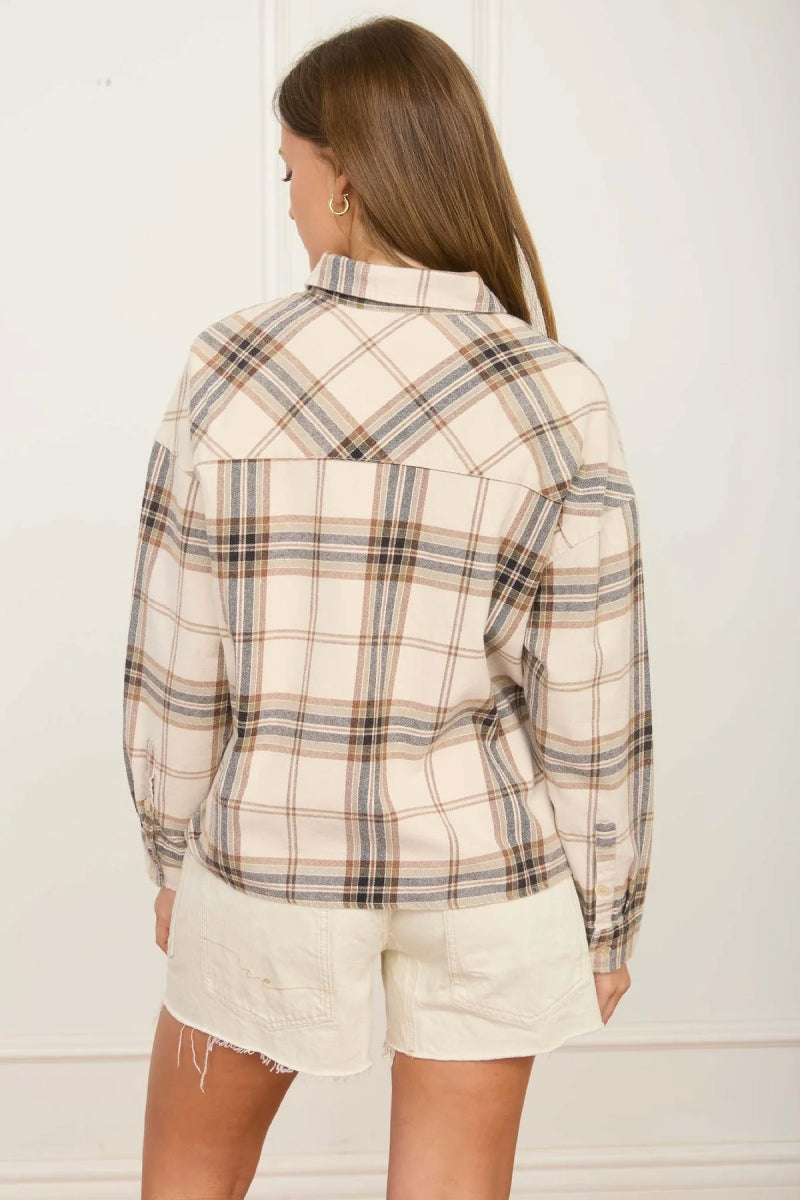 Plaid Boxy Shirt - KHA