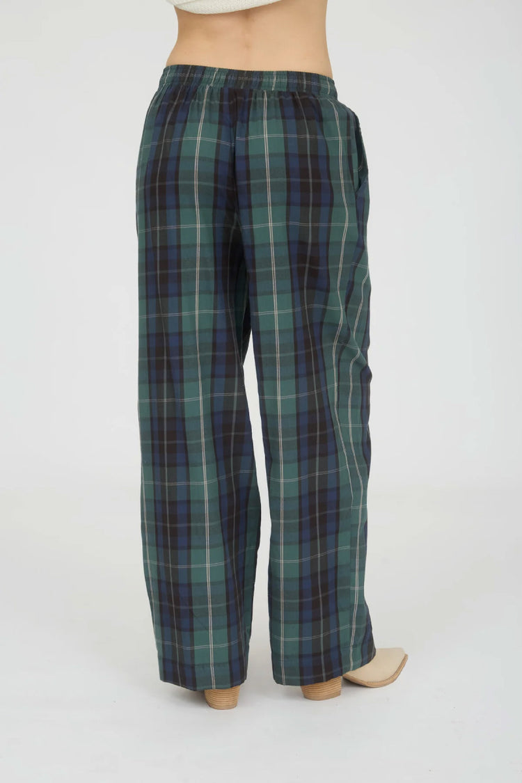 Plaid Lounge Pant - GRN