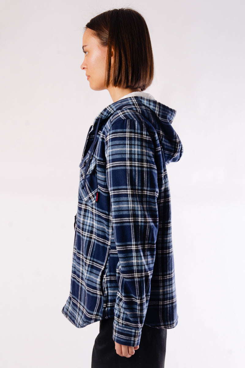 Plush Lined Flannel Jacket - NVY