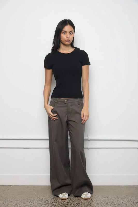 Plush Rib Tee - BLK