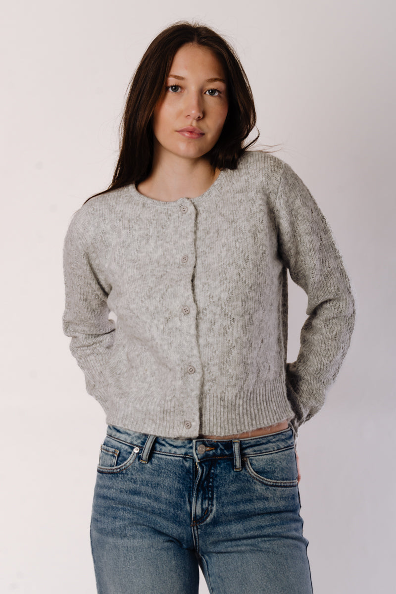 Pointelle Cardigan - GRY
