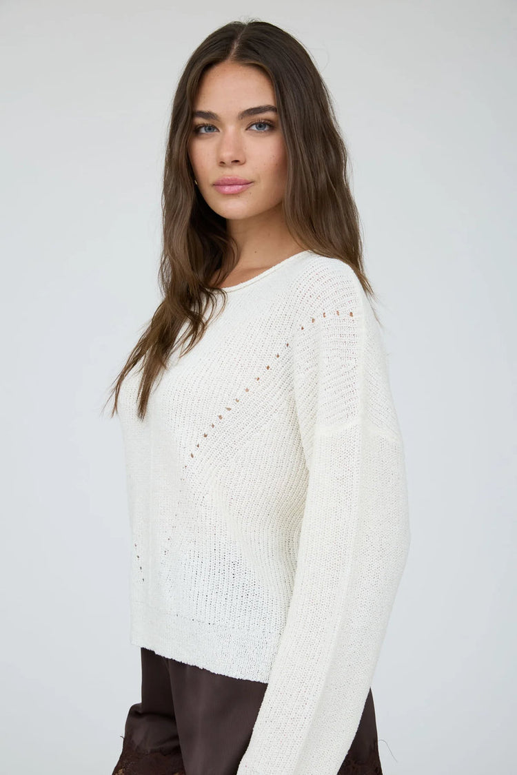 Pointelle Stitch Sweater - CRM