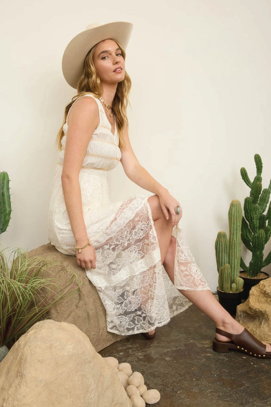 Prairie Lace Maxi Dress - NAT