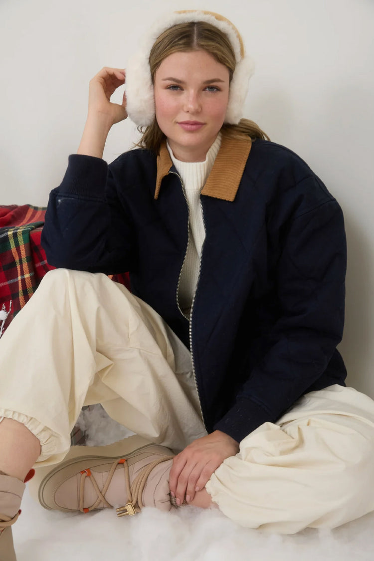 Quilted Barn Jacket - NVY