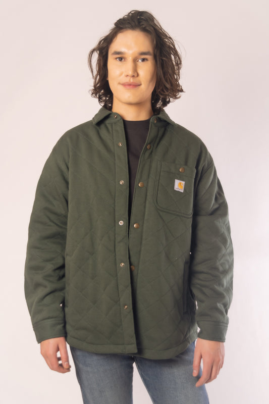 Rain Defender Loose Fit Quilted Snap Jacket - FOR