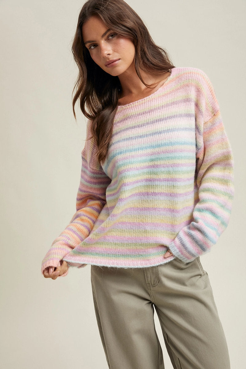 Rainbow Stripe Sweater - LIM