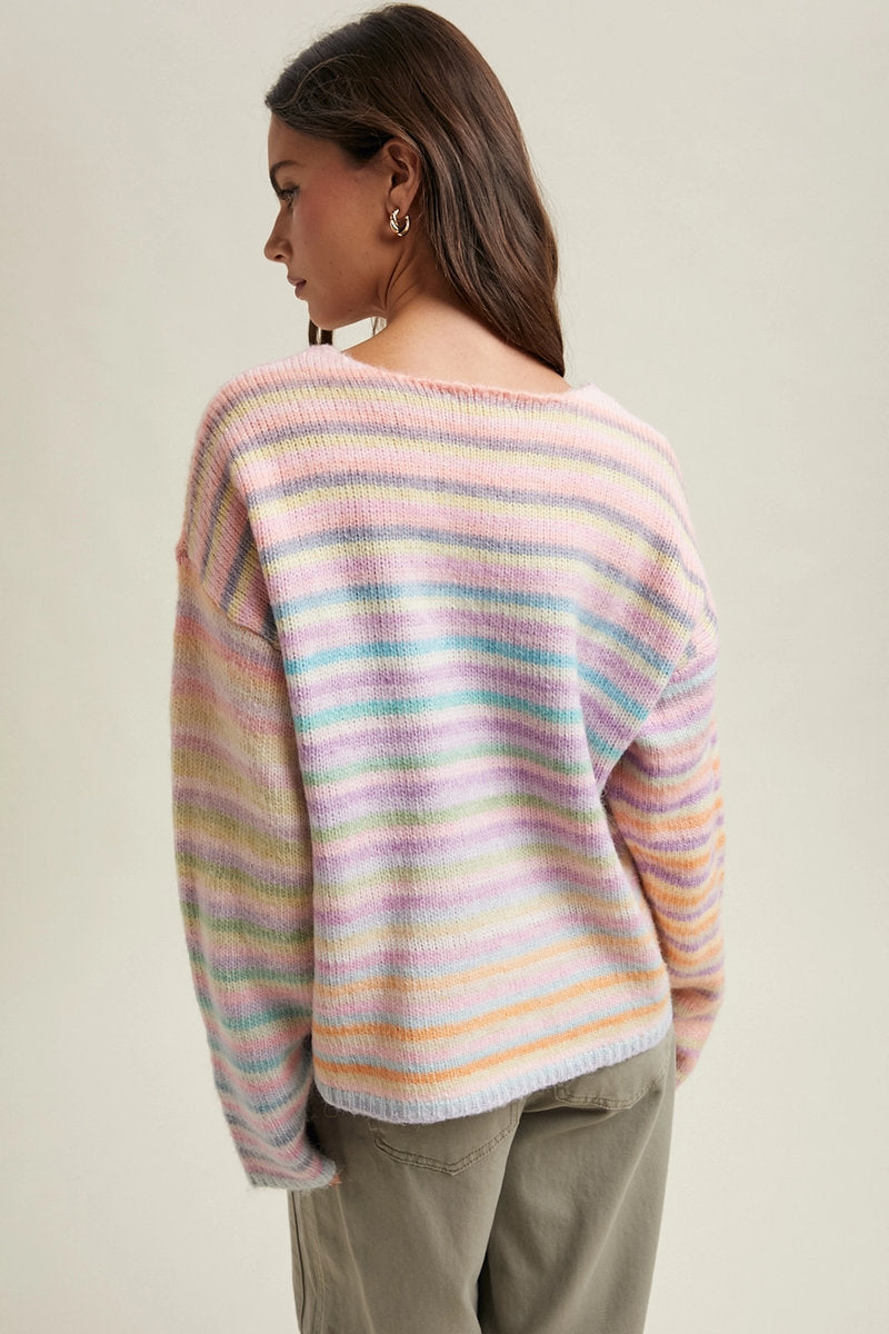 Rainbow Stripe Sweater - LIM
