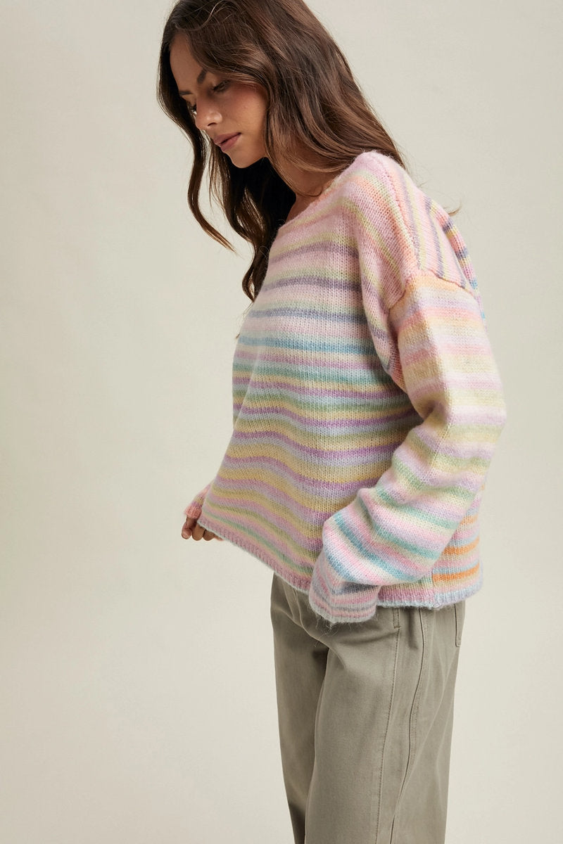 Rainbow Stripe Sweater - LIM