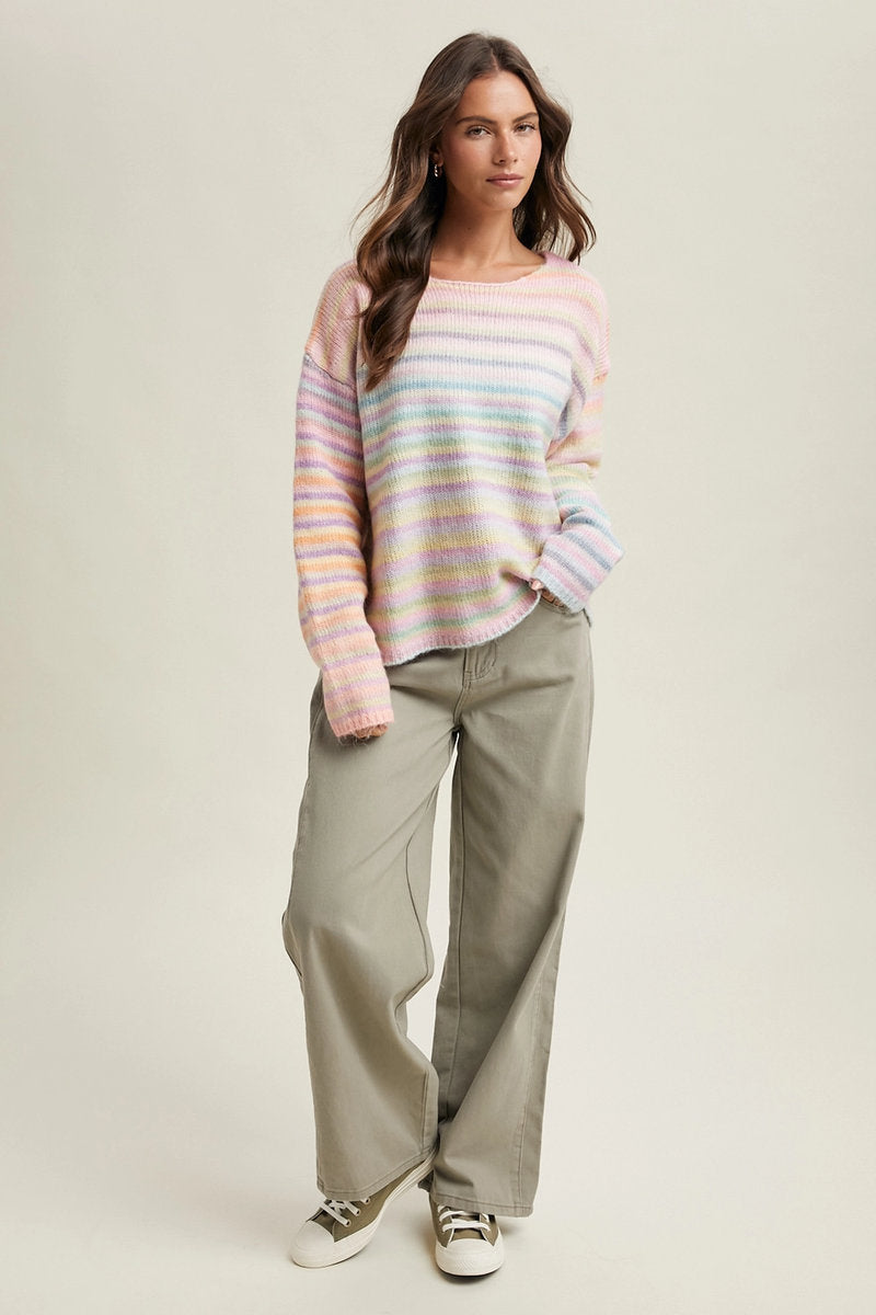 Rainbow Stripe Sweater - LIM