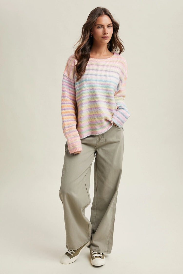Rainbow Stripe Sweater - LIM