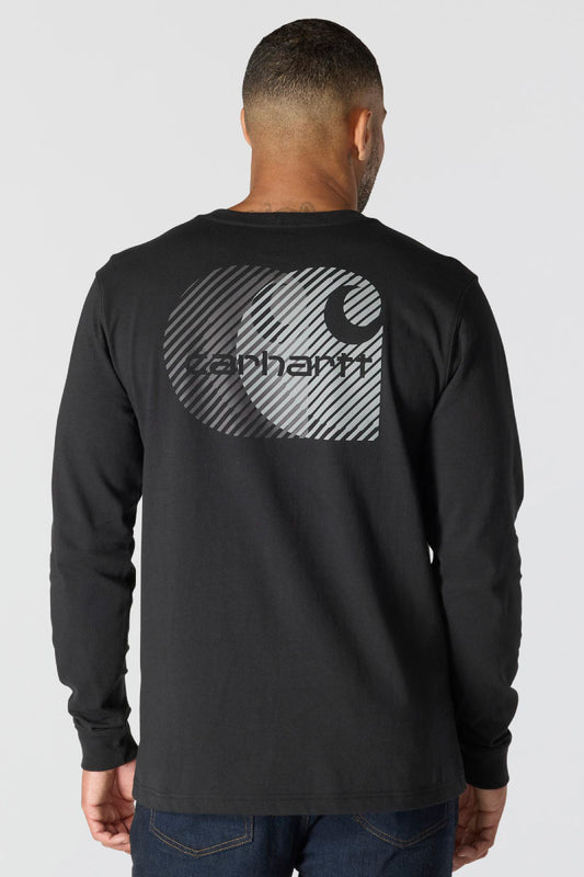 Relaxed Fit C Graphic Long Sleeve Tee - BLK